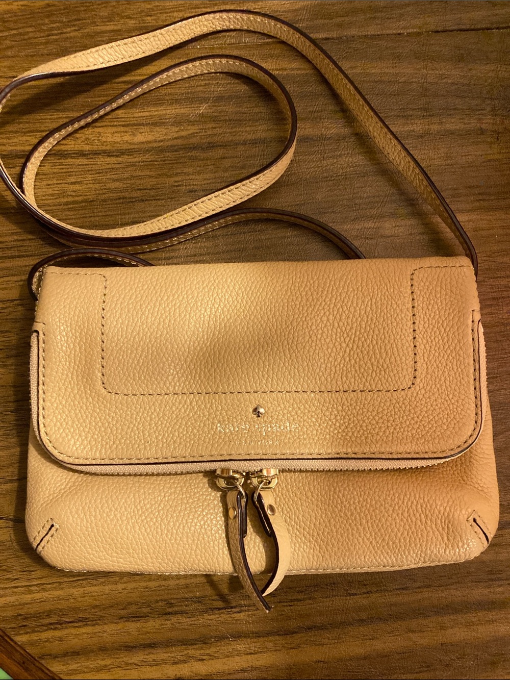 kate spade New York Mariana Mansfield Palomino Pebbled Leather crossbody bag.